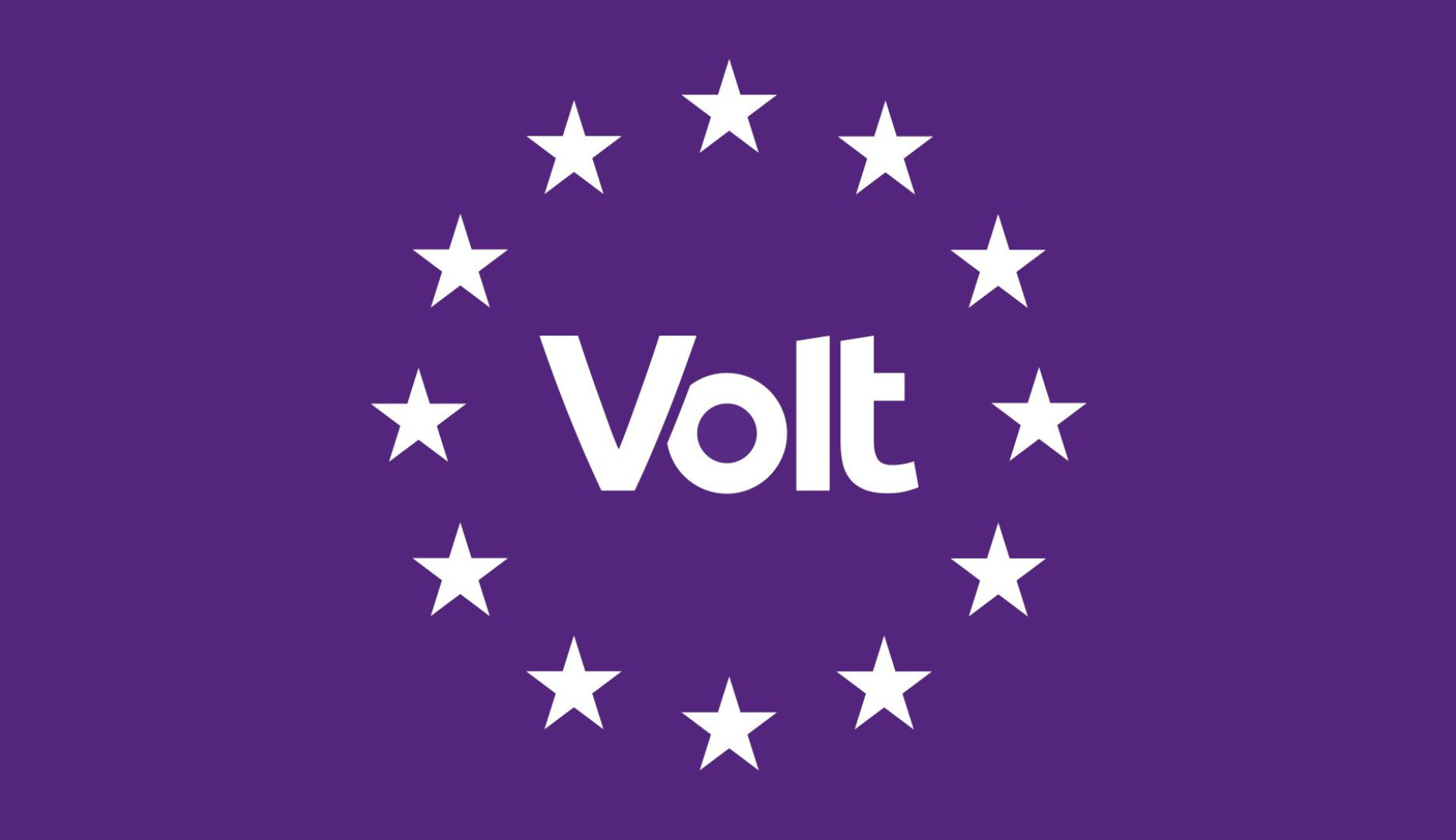 Violettes Volt Logo mit den EU Sternen
